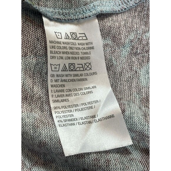 LOGO Lori Goldstein 2X Floral Print Shawl V-Neck Tunic Top Burgundy Blue Pockets - Picture 8 of 14